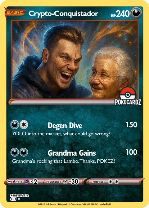 <a href="/yuumiweb3/">Yuumi</a> Thats gotta be $POKEZ

Got Rugged 5 times, still ape’d in. 
Bought $POKEZ after the dust settled  now explaining to grandma how this degen move paid for her retirement.

Join the pack now.

t.me/pokecardz

Create your own card at

pokecardz.io