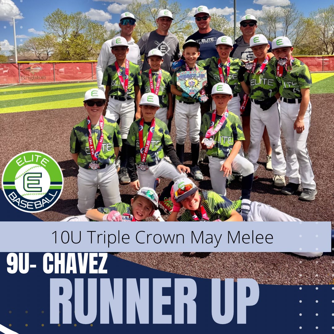 coeliteathletic's tweet photo. Big congrats to our Elite 9U- Chavez team who played up this weekend in the 10U Platinum bracket and got runner up at the Triple Crown May Melee tourney. Way to go fellas!
#beelite #trustheprocess #elitebaseball #9ubaseball #elitefamily https://t.co/oQDX94Mj1K