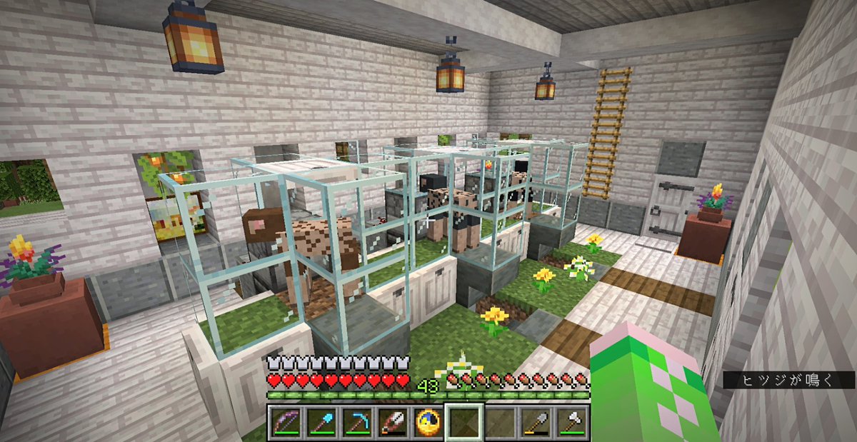 red_jasper_key's tweet photo. 羊毛自動回収小屋を作った⛏️交易に必要な色の羊だけの小屋だが、屋根裏を簡易倉庫・寝室にした🛏️
#マイクラ #マイクラ建築 https://t.co/9rRtwiTrxm