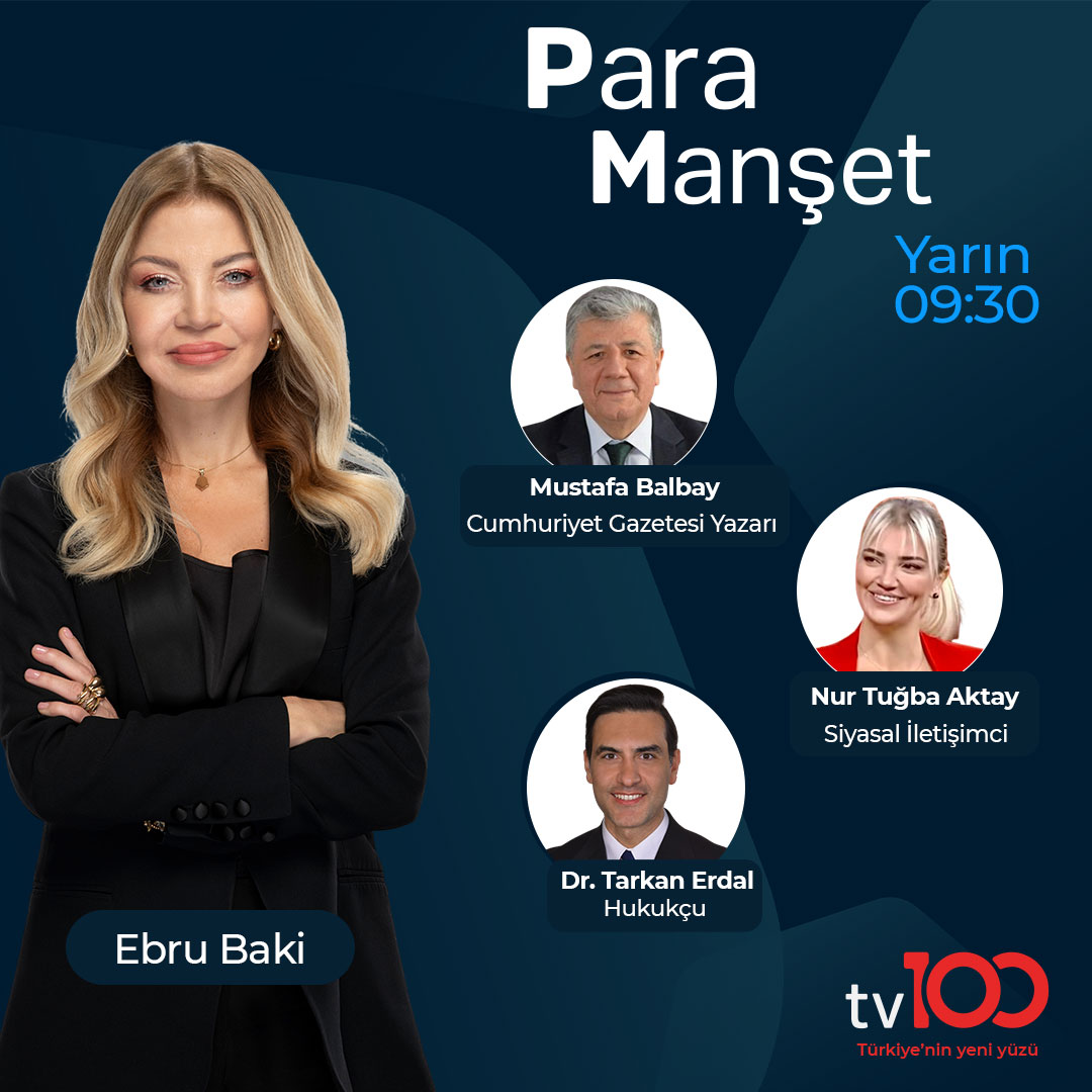 TV100 (@tv100) on Twitter photo ✍Ekonomi, siyaset, zorluklar…
Hayatı paylaşmak, birlikte dertleşmek için her sabah sizinle birlikteyiz!
Ebru Baki (<a href="/EbruBaki/">Ebru Baki</a>) soruyor;
Cumhuriyet Gazetesi Yazarı Mustafa Balbay (<a href="/mustafabalbay/">Mustafa BALBAY</a>)
Siyasal İletişimci Nur Tuğba Aktay (<a href="/nurtugbaaktay/">Nur Tuğba AKTAY</a>)
Hukukçu Dr. Tarkan Erdal ✍Ekonomi, siyaset, zorluklar…
Hayatı paylaşmak, birlikte dertleşmek için her sabah sizinle birlikteyiz!
Ebru Baki (<a href="/EbruBaki/">Ebru Baki</a>) soruyor;
Cumhuriyet Gazetesi Yazarı Mustafa Balbay (<a href="/mustafabalbay/">Mustafa BALBAY</a>)
Siyasal İletişimci Nur Tuğba Aktay (<a href="/nurtugbaaktay/">Nur Tuğba AKTAY</a>)
Hukukçu Dr. Tarkan Erdal
