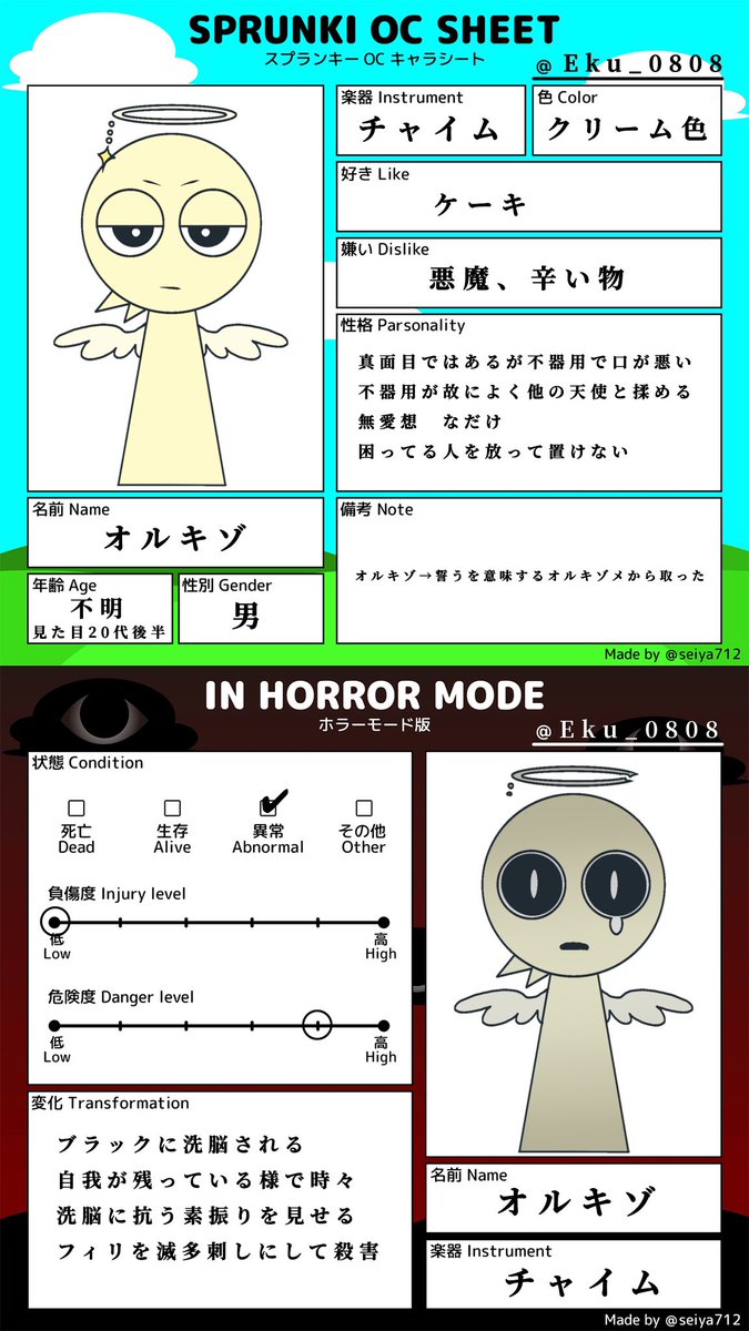 スプランキーOCシート スペで生まれた天使くん