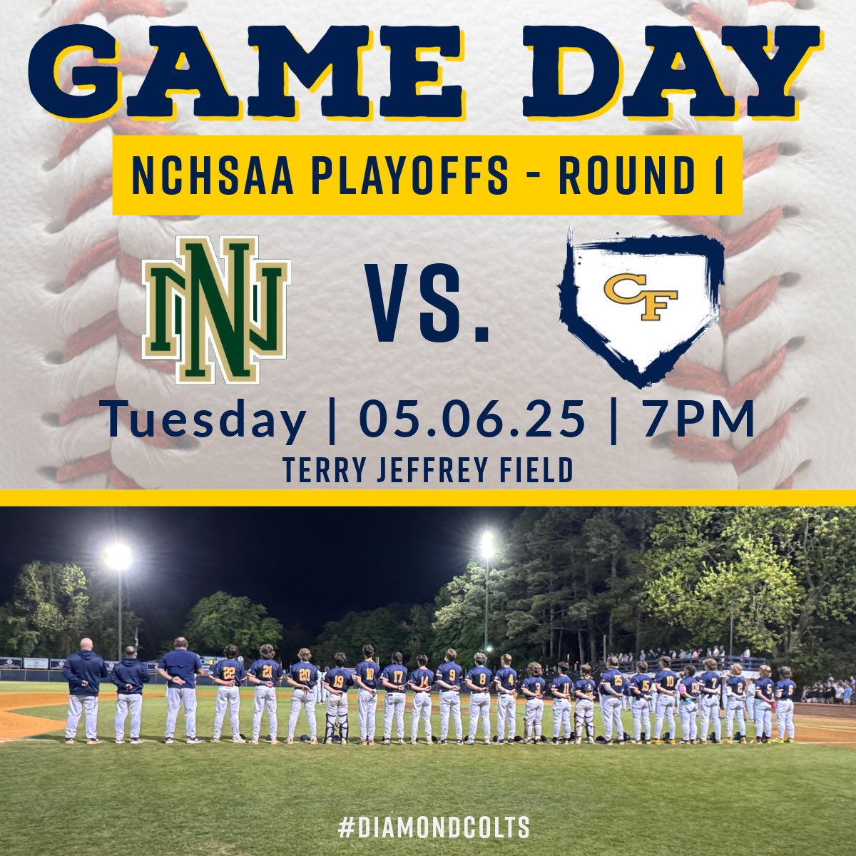 Come out tonight for the first round of the NCHSAA playoffs!