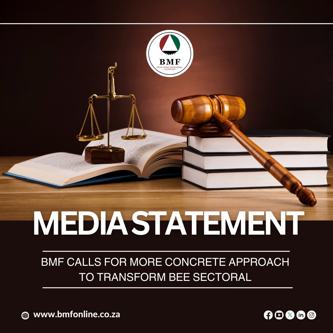 MEDIA STATEMENT: The Black Management Forum (BMF) notes the recent publication of the two sets of Employment Equity (EE) Regulations following the commencement of the Employment Equity Amendment Act, No. 4 of 2022.

Read statement: ow.ly/bi9n50VNIhB