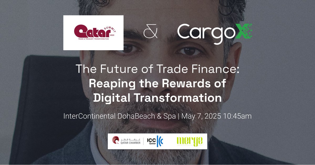 CargoX is at the Qatar Trade &amp; Treasury Transformation Summit 2025 on 7 May in Doha - event held under the patronage of H.E. Sheikh Faisal bin Thani bin Faisal Al Thani, Minster of Commerce and Industry
Don’t miss CEO Bojan Čekrlić on the 10:45 panel: The Future of Trade Finance.