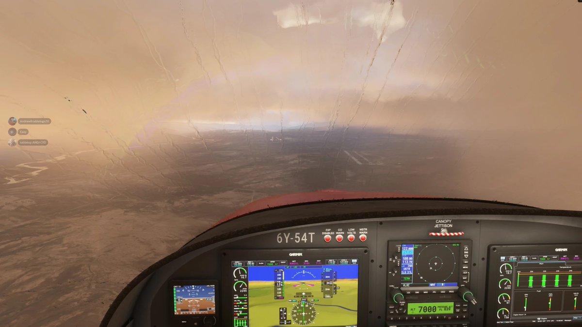 tabletopANDROID's tweet photo. Yesterday we did a flight in Azerbaijan. Very new and pretty cool. The weather was spotty, which made it fun to avoid. Used the localizer to get lined up with our intended runway. #groupflight #cloudchasers #vatsim #virtualpilot #msfs2024 #rv14 https://t.co/jEWTVP6o6k