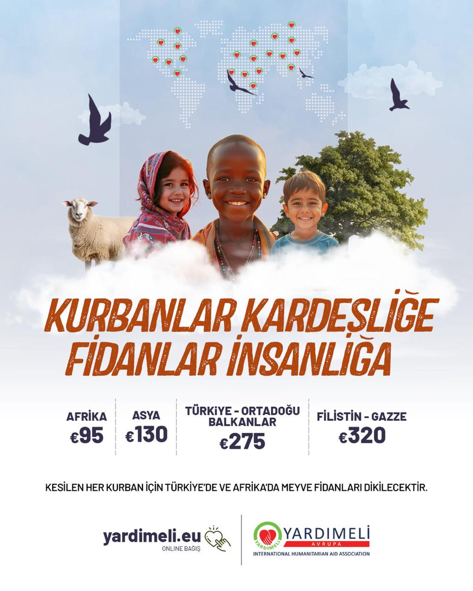 yardimelieu's tweet image. #Qurban2025
#SacrificeForHumanity
#OffersForBrotherhood
#KurbanlaKardeşlik
#OneQurbanOneTree
#Yardimeli
#EidSacrifice
#QurbansForAfrica #QurbansForGaza
#Opfergabe #Offerdier #Sacrifice
#GlobalQurban #KurbanEurope

#africa   #asia  #turkey #middleeast  #balkans #palestine #Gaza