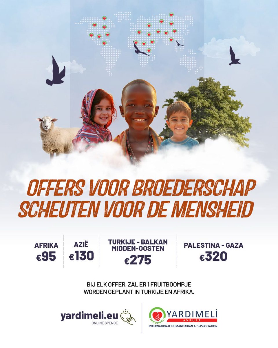 yardimelieu's tweet image. #Qurban2025
#SacrificeForHumanity
#OffersForBrotherhood
#KurbanlaKardeşlik
#OneQurbanOneTree
#Yardimeli
#EidSacrifice
#QurbansForAfrica #QurbansForGaza
#Opfergabe #Offerdier #Sacrifice
#GlobalQurban #KurbanEurope

#africa   #asia  #turkey #middleeast  #balkans #palestine #Gaza