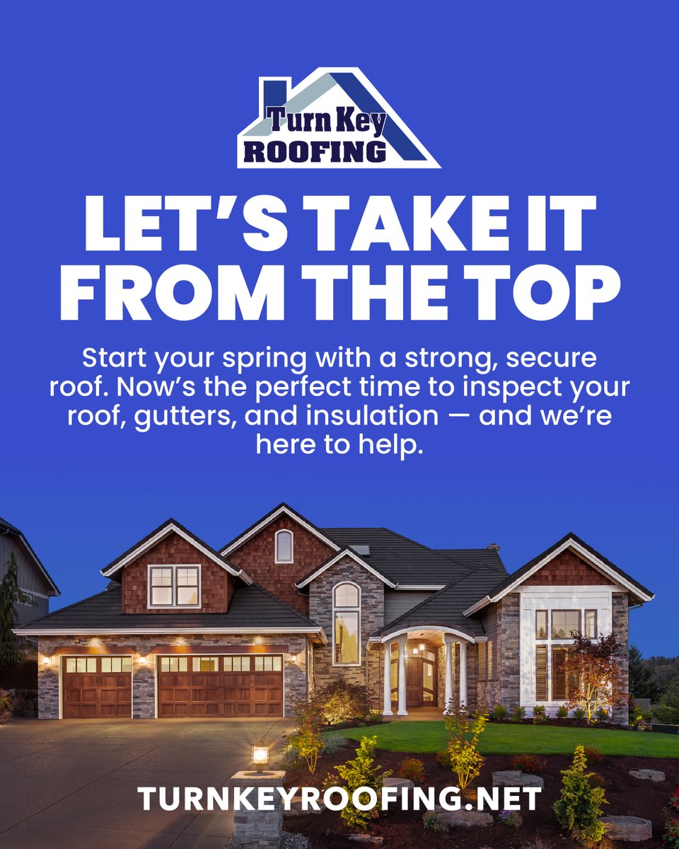Let’s take your spring maintenance to the next level, starting at the top! ☀️🏠

Don’t wait for leaks or energy loss to catch up with you. Turn Key Roofing has you covered!

TurnKeyRoofing.net

#TurnKeyRoofing #Roofing #SeeShockCity