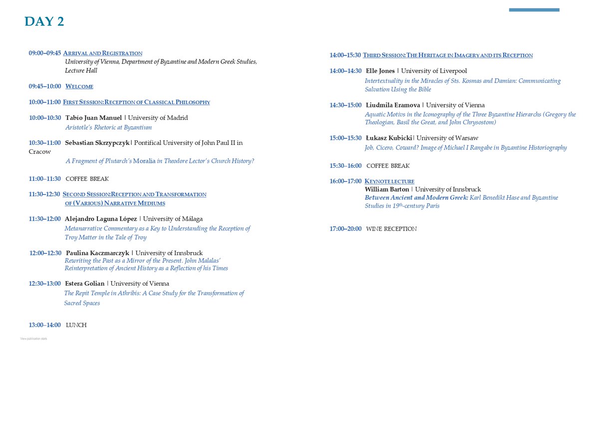 Here is the program for the CEU-UniWien Late Antique and Byzantine Student Colloquium (LABS)
Receiving Byzantium, Byzantium Receiving