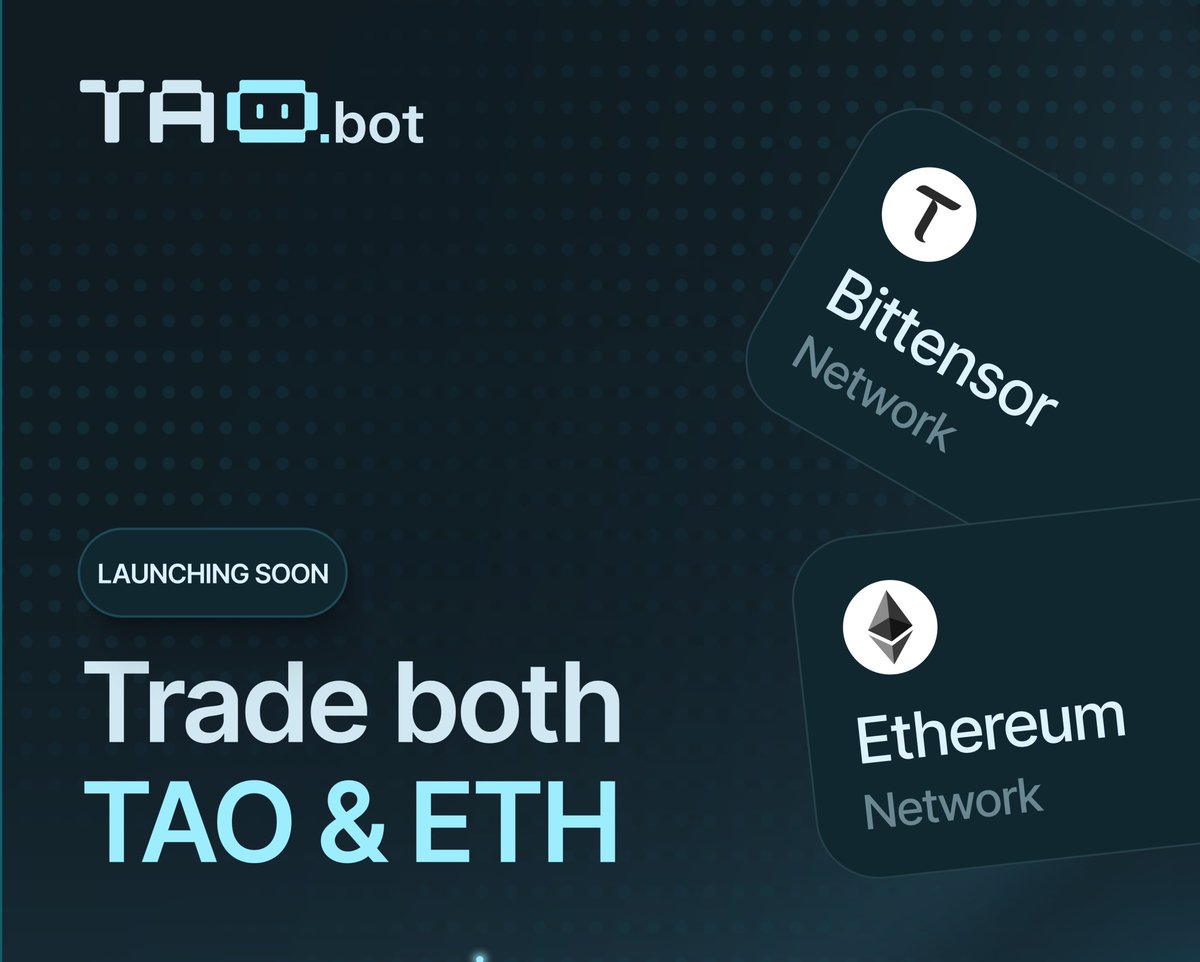 taodotbot's tweet image. 👀 Sneak Peek: Native TAO Integration Incoming!

Very soon, native $TAO users can directly trade subnet tokens right on our platform—bringing our simple, intuitive UI to both Ethereum and Bittensor users alike.

This update marks a big step forward, bridging two worlds into one…