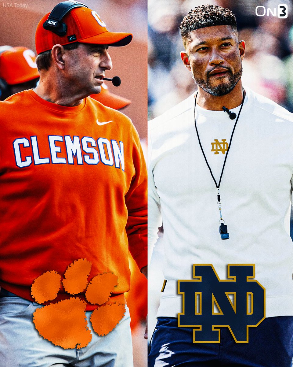 On3 (@on3sports) on Twitter photo NEW: Clemson and Notre Dame have agreed to a 12-year football series running from 2027 to 2038, <a href="/RossDellenger/">Ross Dellenger</a> reports.
on3.com/news/notre-dam… NEW: Clemson and Notre Dame have agreed to a 12-year football series running from 2027 to 2038, <a href="/RossDellenger/">Ross Dellenger</a> reports.
on3.com/news/notre-dam…