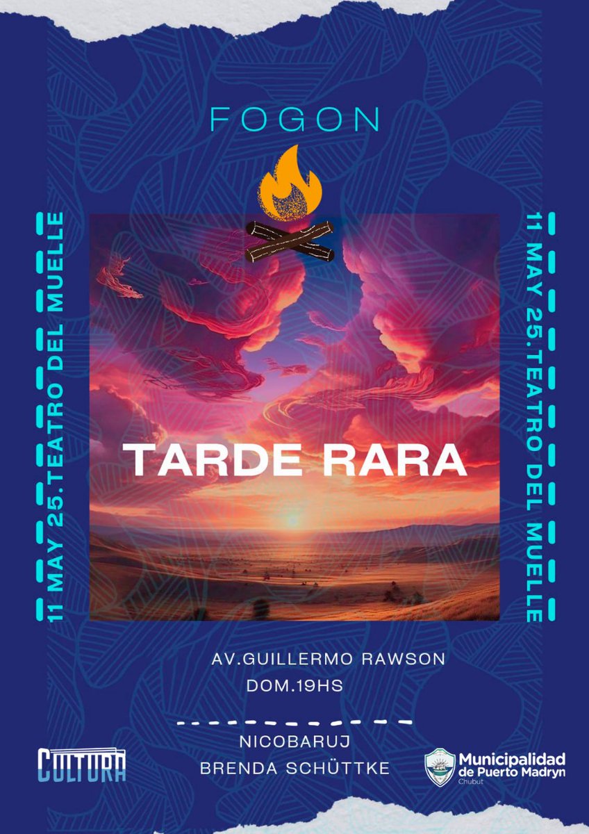 #MADRYN EL TEATRO DEL MUELLE PRESENTA SUS PROPUESTAS PARA ESTE FIN DE SEMANA

El Teatro del Muelle tendrá propuestas para todos los gustos.

📅 Viernes 9 – 21 hs. - 🎤 "Diamante Rojo"
📅 Sábado 10 – 20 a 22 hs. 🎙️ Underground Session
📅 Domingo 11 – 19 hs.🎸 Tarde Rara