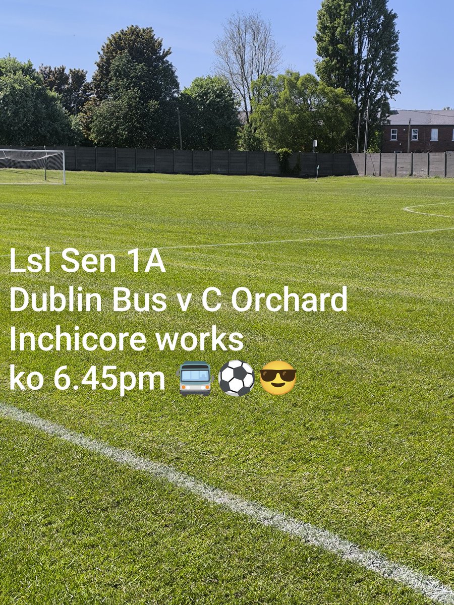 Dublin Bus fc (@dublinbusfc) on Twitter photo Our <a href="/LSLLeague/">Leinster Senior League</a> Sen 1A Sunday lads welcome <a href="/OrchardSnr/">Cherry Orchard FC Seniors</a> to a sunny Inchicore works this evening ko 6.45.
All support much appreciated. Get out & get behind the ๐. Good luck boys โฝโ๏ธ๐ Our <a href="/LSLLeague/">Leinster Senior League</a> Sen 1A Sunday lads welcome <a href="/OrchardSnr/">Cherry Orchard FC Seniors</a> to a sunny Inchicore works this evening ko 6.45.
All support much appreciated. Get out & get behind the ๐. Good luck boys โฝโ๏ธ๐
