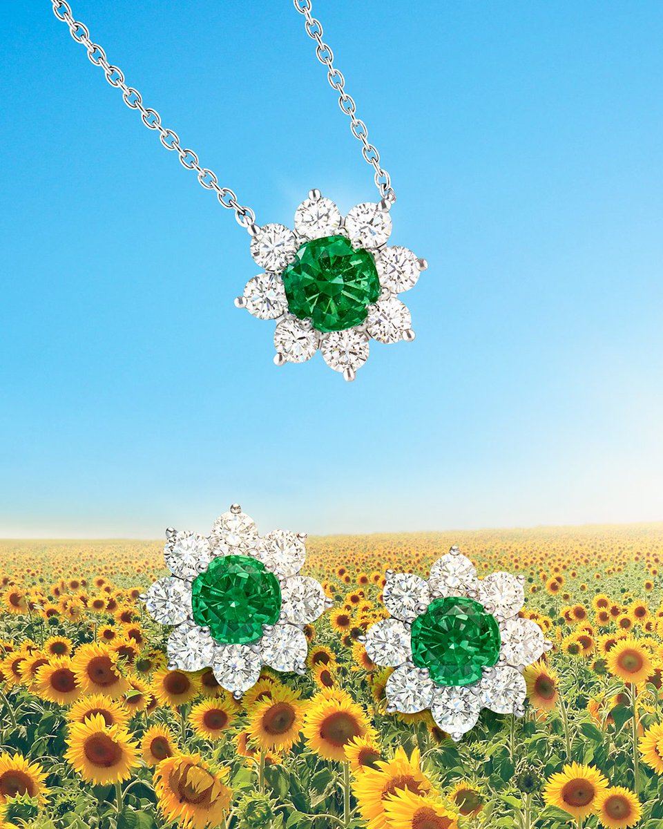Vibrant emeralds capture spring’s renewal in a new Sunflower pendant and earrings—exquisite everyday accessories that elevate each moment. Learn more about these Sunflower Collection jewels: harry-winston.visitlink.me/Bi6t46 #HarryWinston #WinstonGarden