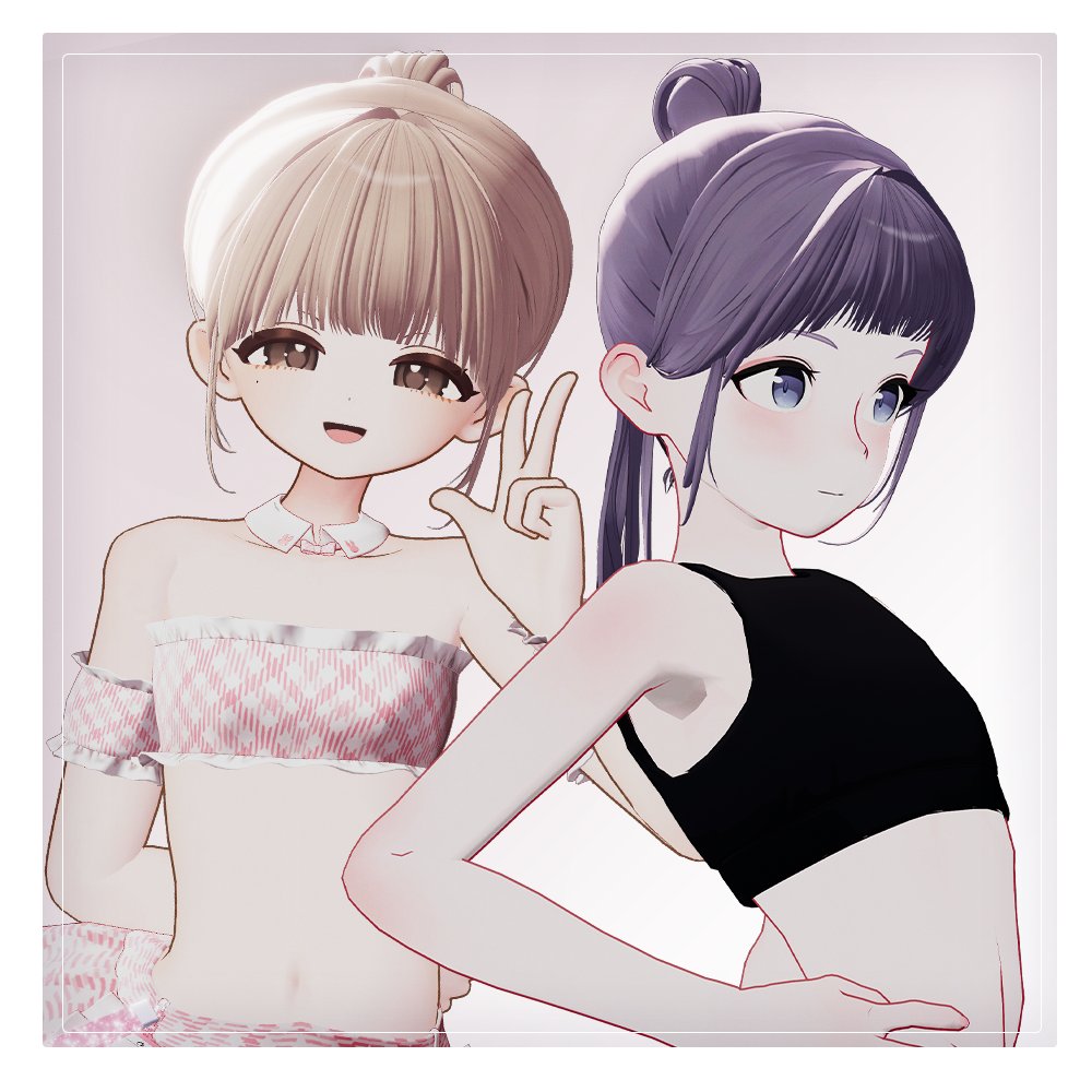 Hazmu_vrc's tweet photo. ☁️ #SweetCloud_3D ☁️
【 新作ギフト企画🎉신작선물기획 】

🎁このアカウントをFollow&ツイートをRP(Re-post)に1名を抽選
🎁이 계정을 Follow&트윗을 RP(Re-post)한 1명을 추첨

端正なチョッピーバングのヘアです✨
お団子ヘア、ハイポニーテールなど色々とご使用いただけます。

基本的に短い前髪ですが、BlendShapeで長く伸ばして使えます！ 可愛いから自由に使ってみてください🎇

基本fbxはLapwingベースで作られており、他のアバターに使用する際はシェイプキーを使用してください
対応外アバターもシェイプキーで使用できます！

단정한 처피뱅 헤어입니다✨
하이 번 헤어, 하이 포니테일 등 여러가지로 사용이 가능합니다.

기본으로 짧은 앞머리이지만 쉐이프키로 길게 늘려쓸 수 있습니다! 귀여우니까 자유롭게 사용해보세요🎇

기본 fbx는 Lapwing 의 두상에 맞춰 만들어졌으며 다른 아바타에 사용 시 쉐이프키를 사용하시길 바랍니다
대응 외 아바타들도 쉐이프키를 이용해 사용할 수 있습니다!

▶対応 Avatar

Lapwing
愛莉 Airi 
ショコラ Chocolat
Kisha キシャ
マヌカ Manuka
ミルティナ Miltina
りりか ririka 
しお  Sio
しらつめ Shiratsume

#VRC #VRChat #3DCG #Booth_pm