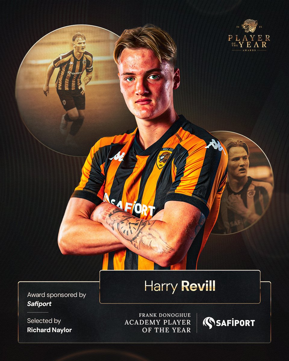 Harry Revill is the recipient of the Frank Donoghue Academy Player of the Year award 🏆

Congratulations, Revs! 👏 

🐯 #hcafc #hcafcU18