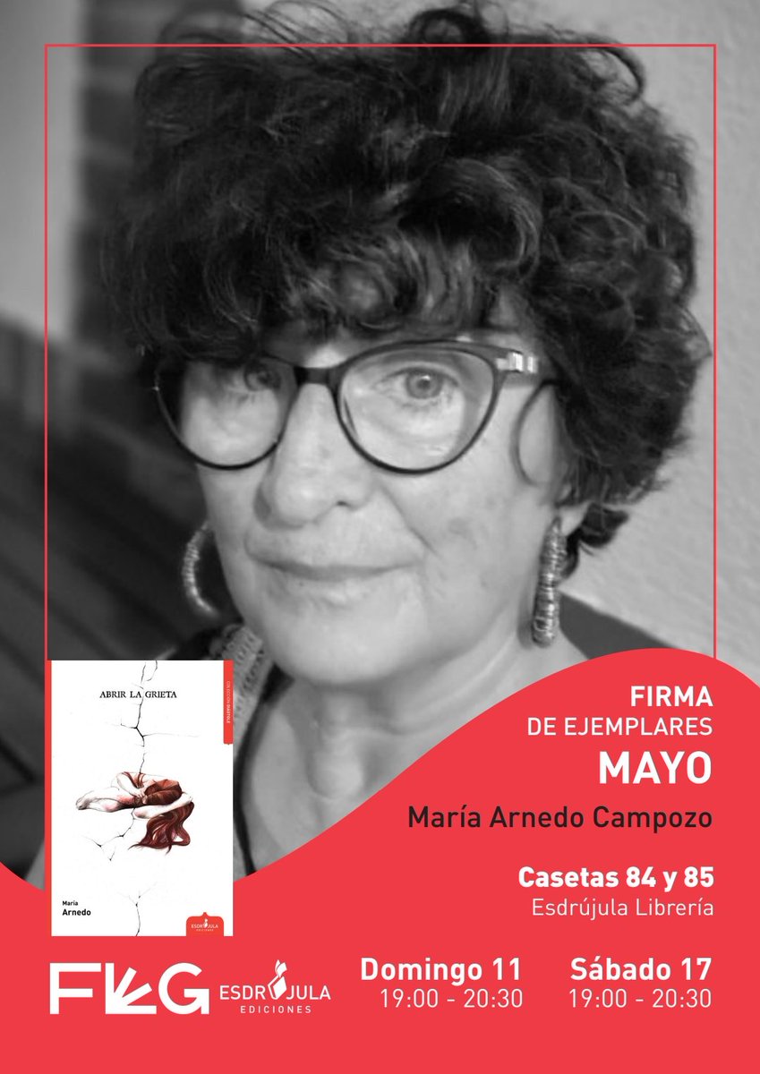 María Arnedo Campozo (@_mariaarnedo) on Twitter photo Dos días estaré en la #FeriadellibrodeGranada y quizá sea un buen momento para vernos.
<a href="/esdrujulaed/">Esdrújula Ediciones</a> Dos días estaré en la #FeriadellibrodeGranada y quizá sea un buen momento para vernos.
<a href="/esdrujulaed/">Esdrújula Ediciones</a>