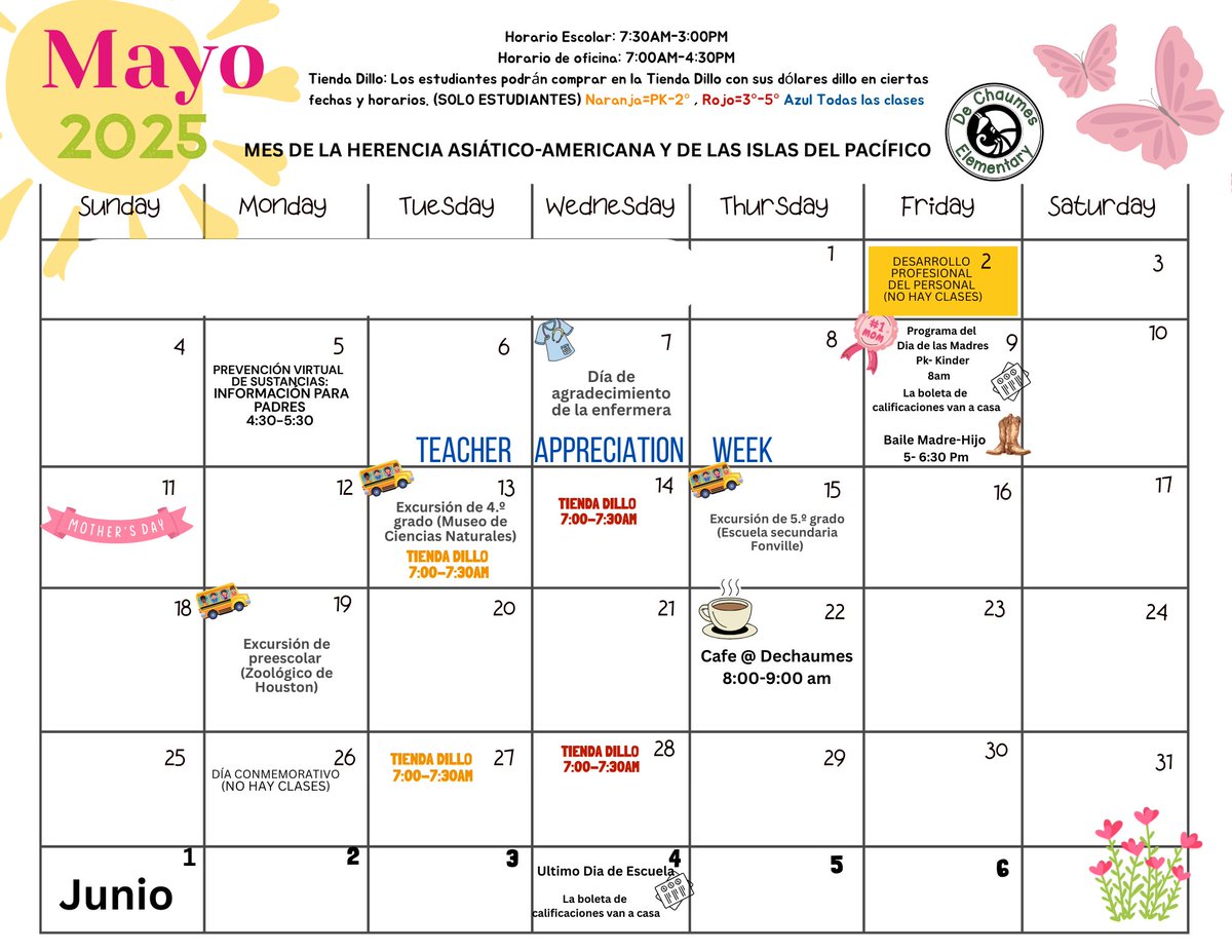 Our May Calendar!
Nuestro calendario de mayo!