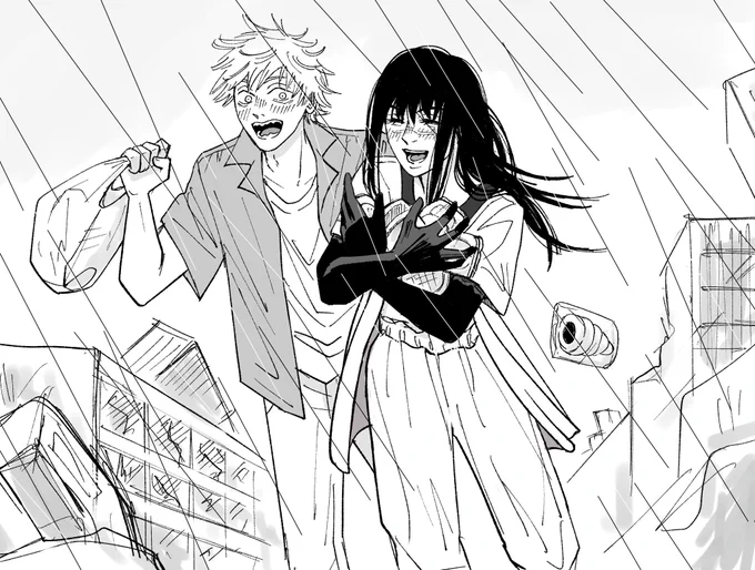 202話待機!GW最終日は☔️
2部って雨描写あったっけ〜?と思いながら描き始めたけど
あったわ!『全部チン〇ンで考えてるっ』のシーンがw
#チェンソーマン 