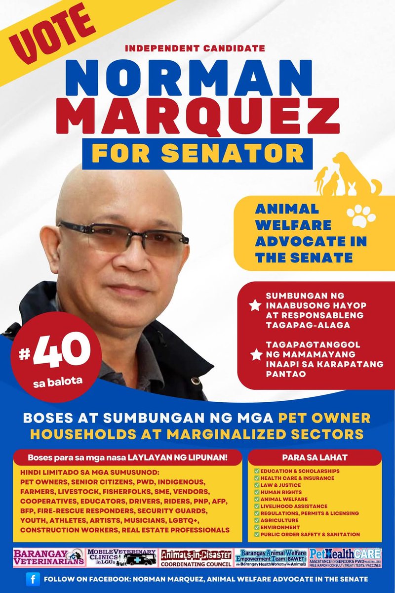Whos your #SENATOR ? have only picked 6 so far:
#5 Bam Aquino
#51 Kiko Pangilinan
#45 Heidi Mendoza
#25 Luke Espiritu
#43 Sonny Matula
#40 Norman Marquez (animal advocate)

Contemplating on Castro, Brosas, etc 🤔🤔🤔