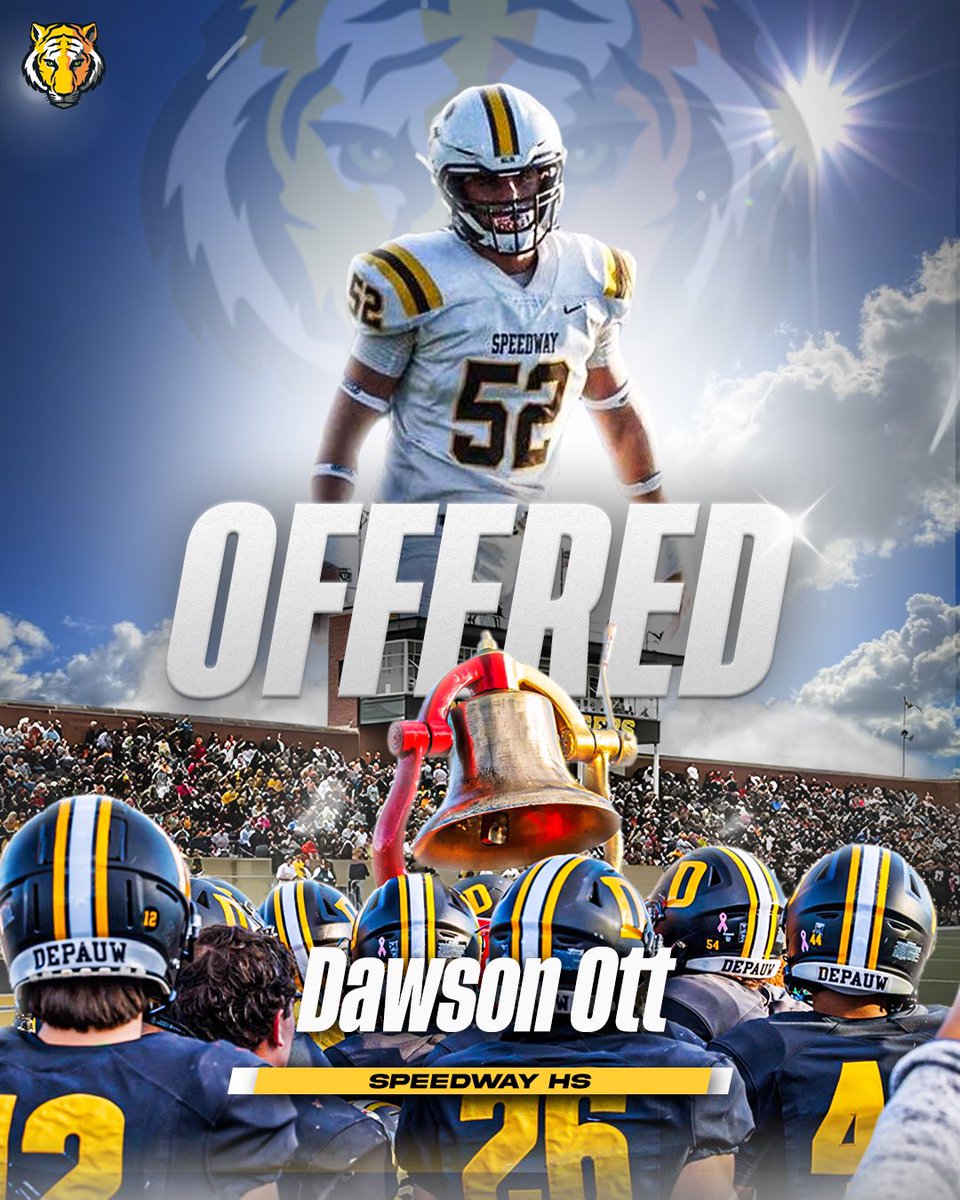 After a great phone call with <a href="/qbdietz/">Brett Dietz</a> I am blessed to say I received my 3rd offer to <a href="/DePauwTigersFB/">DePauw Football</a>.
<a href="/CoachB_54/">Ryan Buster</a> <a href="/SparkplugFB/">Sparkplug Football</a>