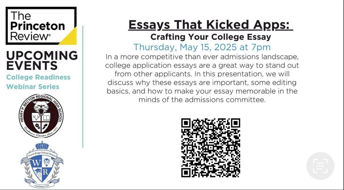 Becton Guidance (@becton_guidance) on Twitter photo Attention Sophs & Juniors! Join us on Thursday, 5/15 at 7pm for a presentation on crafting your college essay! <a href="/BectonHS/">Becton Regional High School</a> Attention Sophs & Juniors! Join us on Thursday, 5/15 at 7pm for a presentation on crafting your college essay! <a href="/BectonHS/">Becton Regional High School</a>