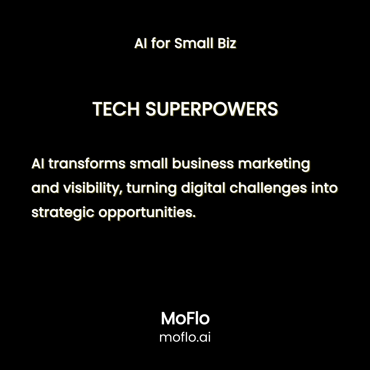 MoFloAI's tweet image. Small biz + AI = David beating Goliath&apos;s marketing budget. We&apos;re not just disrupting; we&apos;re demolishing old-school limitations. Game on. 🖤