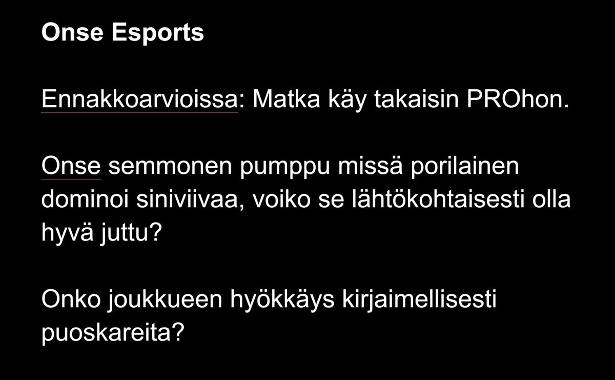 Onneksi toinen joukkue oli jopa meitä huonompi viimeisellä minuutilla, 10/12p, Ggs @BlackbirdsNHL ja <a href="/BlackJacksEASHL/">The Black Jacks</a> 🤝

21.00 @OnseEsports 
Lähetys twitch.tv/YleTV_Polski 
#ECL25Spring 
#Polskitaan