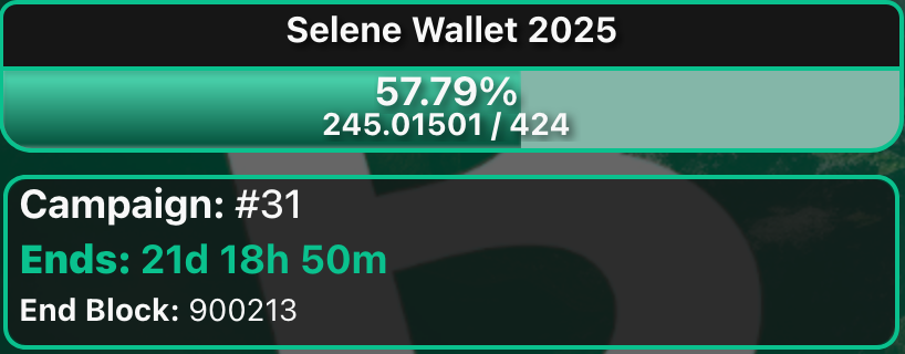 Kallisti.cash π (@kzkallisti) on Twitter photo Haven't shilled the <a href="/SeleneWallet/">Selene Wallet</a> FundMe in a few days, so here's an update!
We're ~58% funded! w00t! Big thanks to everyone who has contributed so far! π₯³π
Please consider sending a few sats our way so we can keep developing Selene! fundme.cash/campaign/31 Haven't shilled the <a href="/SeleneWallet/">Selene Wallet</a> FundMe in a few days, so here's an update!
We're ~58% funded! w00t! Big thanks to everyone who has contributed so far! π₯³π
Please consider sending a few sats our way so we can keep developing Selene! fundme.cash/campaign/31