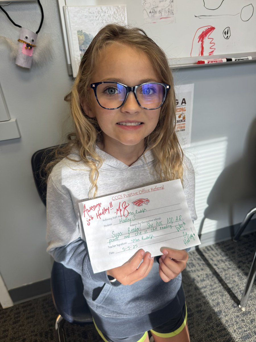 Rock Star Reader made the 100 Point Club and earned the reward trip!! Congratulations!! #PositiveOfficeReferral #CliftonClydePride