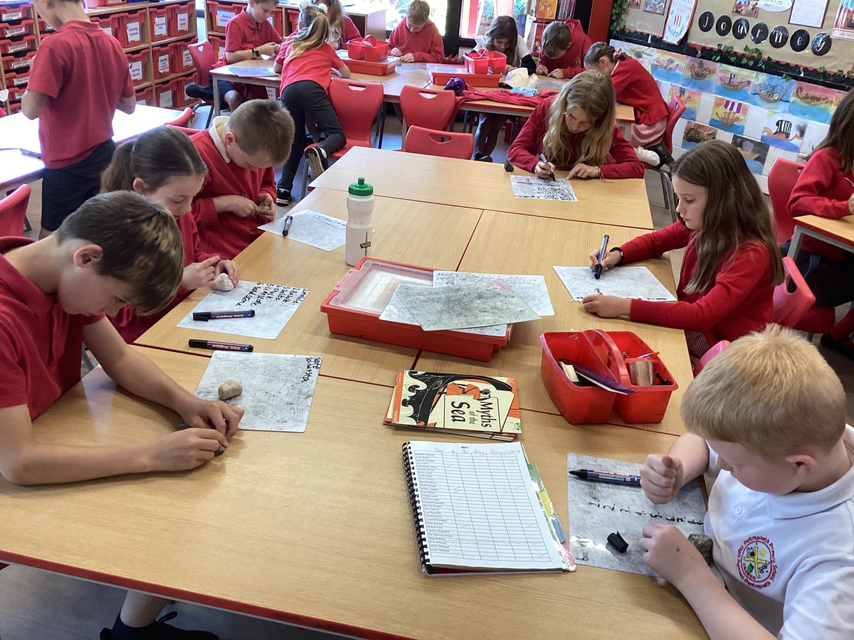 Science investigation today. We looked at the properties of different rocks using Mohs’ scale of hardness #sciencerocks