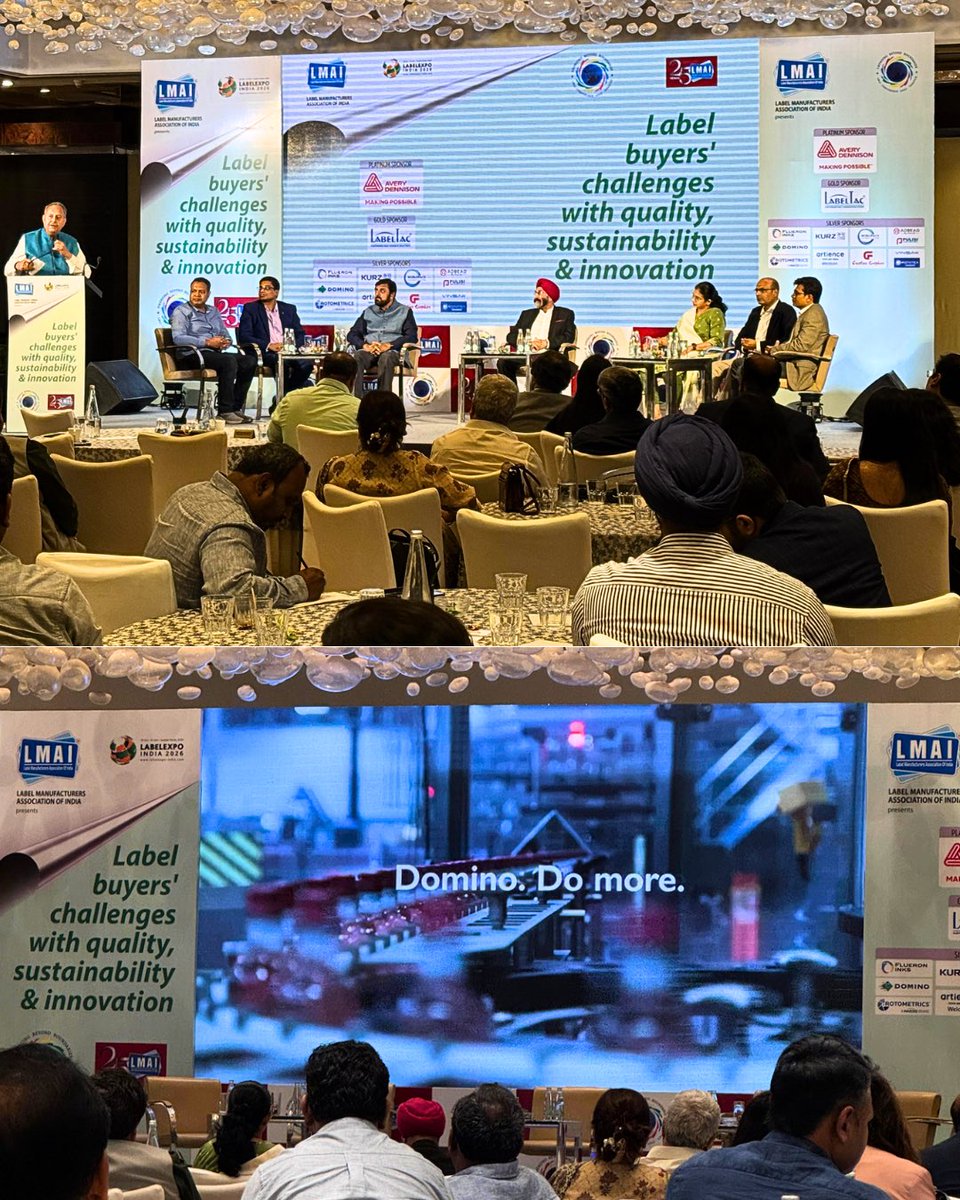 DominoIndia's tweet photo. We had a privilege learning from experts at the panel discussion on "Label Buyers' Challenges with Quality, Sustainability &amp; Innovation" on 2nd May 2025 at New Delhi. Insightful talks on quality, sustainability, and innovations in label manufacturing made it an enriching event. https://t.co/wiCJhsGTop