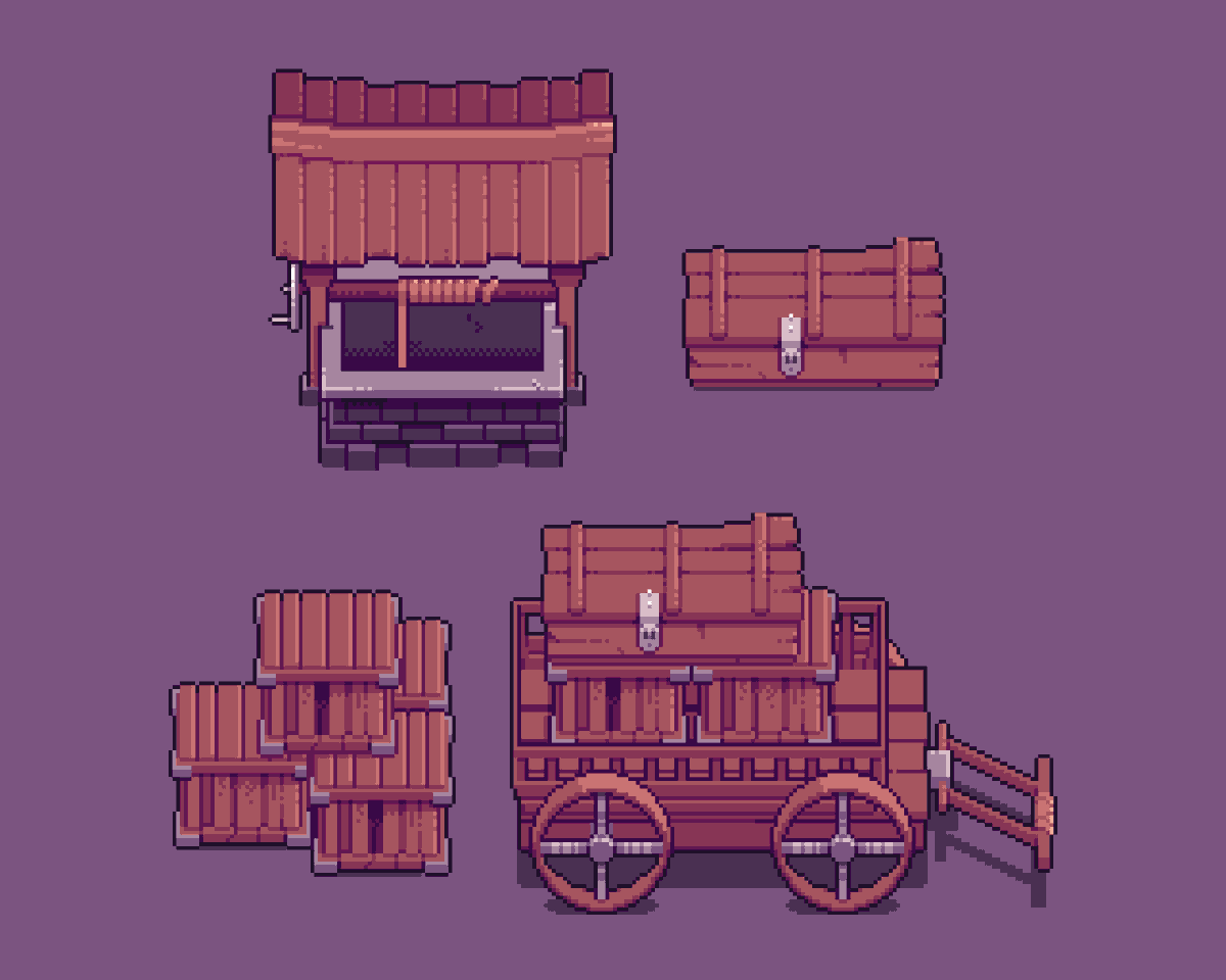 LorienPixel's tweet image. #medieval #wood #objects #pixelart #ドット絵