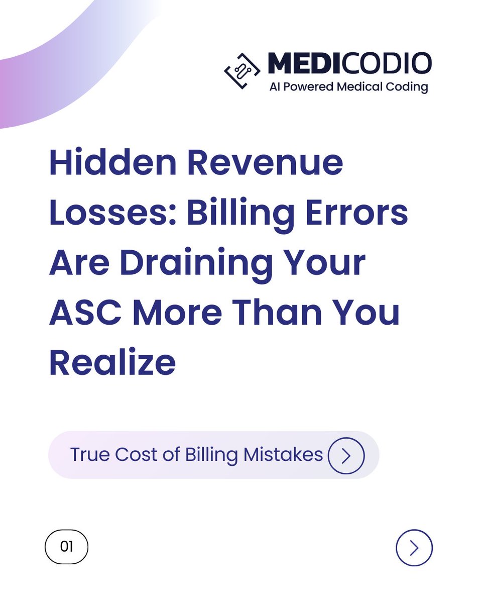 medicodio's tweet image. 💸 Billing errors draining your ASC?
MediCodio stops the leak with AI precision.
✅ Accurate coding
✅ Faster pay
✅ Fewer audits
🚀 Smarter billing starts here.
🔗 medicodio.com
#medicalcoding #aimedicalcoding