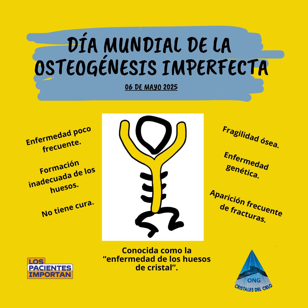🧐El "Wishbone Day" o Día del Hueso de la Suerte es una conmemoración anual que se celebra el 6 de mayo para concienciar sobre la Osteogénesis Imperfecta (OI), una enfermedad genética que causa huesos frágiles.
#NoSomosInvisibles #LosPacientesImportan💛