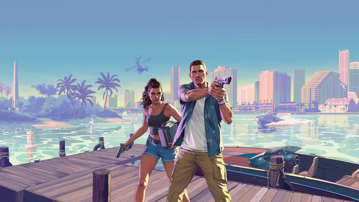 edsonhcs's tweet photo. A artes de divulgação do GTA 6 estão LINDAS. Impressionante como a Rockstar quase nunca erra nisso. Todo GTA tem artes que valem ser penduradas na parede de tão bonitas. https://t.co/2Q5THW8y3Z