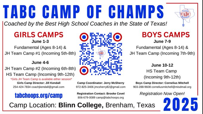 Coaches, get your players signed up today, this camp is what you have been looking for! Spots are filling up daily, Lets go!! <a href="/Tatumeaglehoops/">Pete Carr</a> <a href="/peasterhs/">Peaster High School</a> <a href="/mannster48/">Kenny Mann</a>