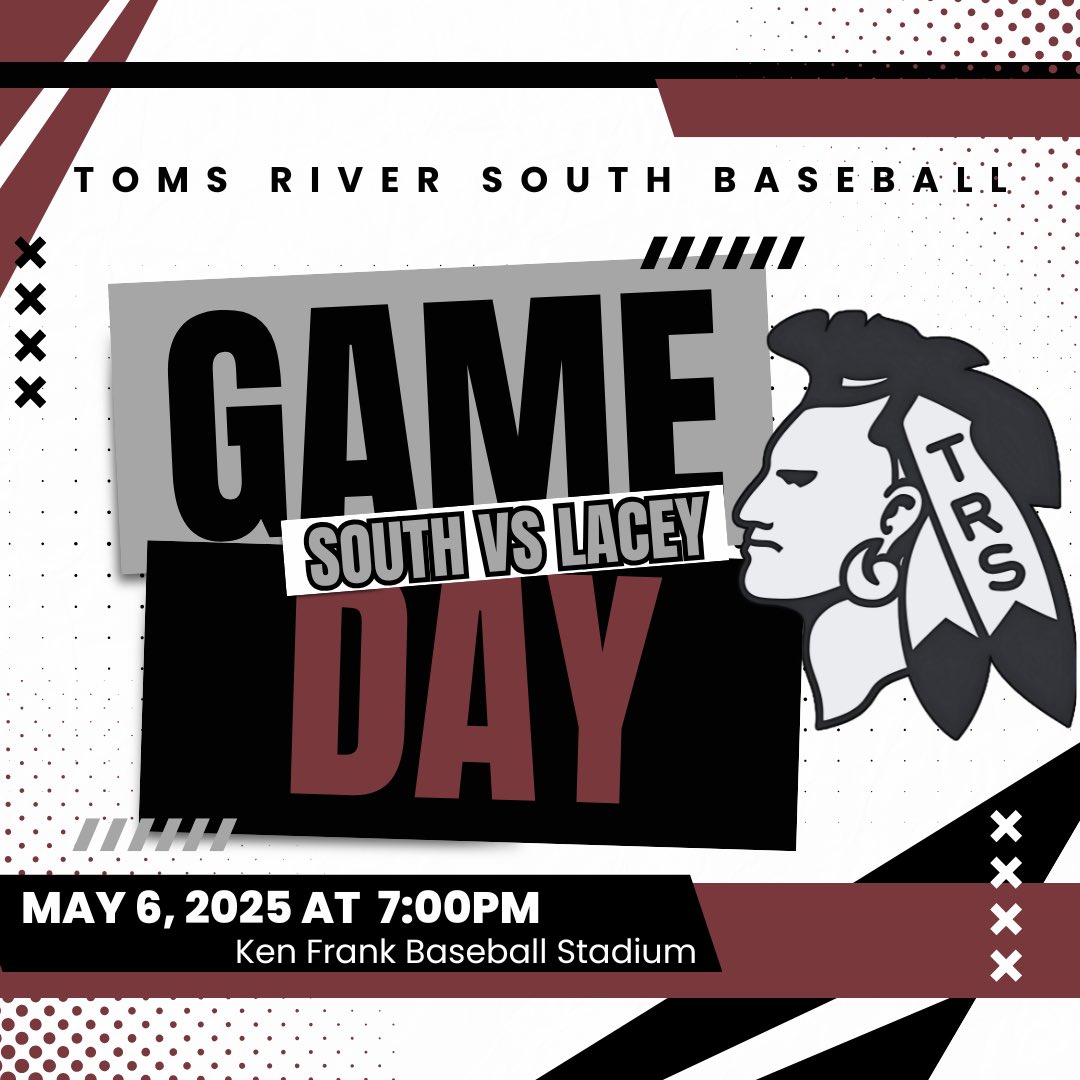 TR South Baseball ⚾️ (@trs_baseball) on Twitter photo GAME DAY ⚾️❗️
Take 2… 🎬
SOUTH vs LACEY
🆚 <a href="/LaceyBaseball/">Lacey Township High School Baseball</a>
⏰ 7:00pm
📍 Ken Frank Baseball Stadium
#southbaseball #hittingindians
<a href="/JimRank10/">Jim Rankin</a> <a href="/JSSInsider/">Shore Sports Insider</a> <a href="/Matt_Manley/">Matt Manley</a> GAME DAY ⚾️❗️
Take 2… 🎬
SOUTH vs LACEY
🆚 <a href="/LaceyBaseball/">Lacey Township High School Baseball</a>
⏰ 7:00pm
📍 Ken Frank Baseball Stadium
#southbaseball #hittingindians
<a href="/JimRank10/">Jim Rankin</a> <a href="/JSSInsider/">Shore Sports Insider</a> <a href="/Matt_Manley/">Matt Manley</a>