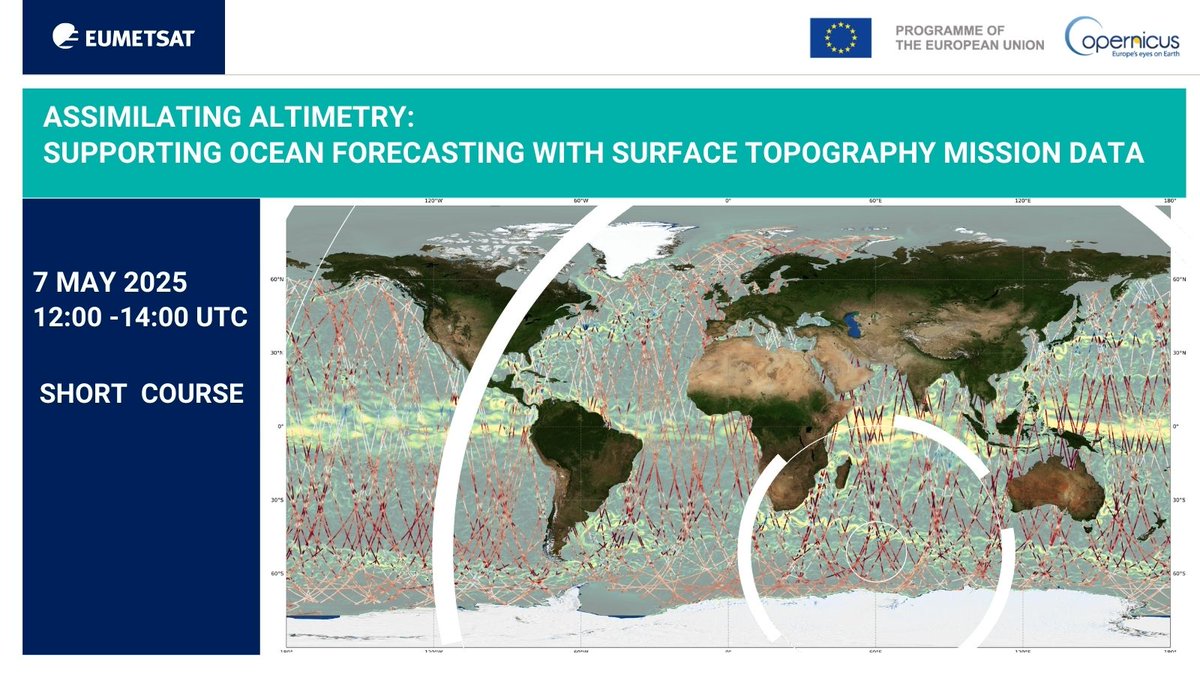 Ben Loveday (@brloveday) on Twitter photo Calling all oceanographers, ocean forecasters & ocean modellers; last change to sign up for Wednesday's <a href="/eumetsat/">EUMETSAT</a> webinar on using of altimetry to support ocean forecasting. Register at trainingevents.eumetsat.int/trui/events/25โฆ. Experts from <a href="/CLS_Group/">CLS Group</a> and <a href="/MercatorOcean/">Mercator Ocean International</a> on hand for questions. Calling all oceanographers, ocean forecasters & ocean modellers; last change to sign up for Wednesday's <a href="/eumetsat/">EUMETSAT</a> webinar on using of altimetry to support ocean forecasting. Register at trainingevents.eumetsat.int/trui/events/25โฆ. Experts from <a href="/CLS_Group/">CLS Group</a> and <a href="/MercatorOcean/">Mercator Ocean International</a> on hand for questions.
