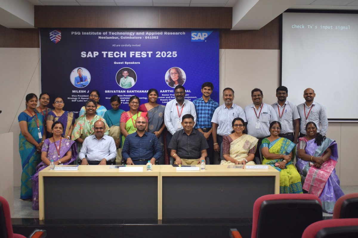 psgitarofficial's tweet photo. Departments of CSE, AI&DS, PSG iTech organized SAP TechFest on 6th May 2025. Certificates were distributed to students in recognition of their active participation and accomplishments across various activities.
#PSGiTech #PSG #SAP #SAPLabs #SAPLabs_India https://t.co/l4xFlDFe0h