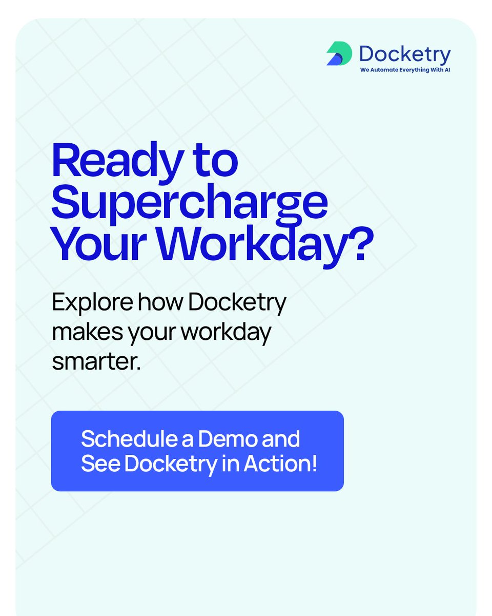 DocketryAi's tweet image. Drowning in docs and admin tasks?

Meet Docketry’s AI Digital Agents – your smart coworkers that automate, organize, and boost daily productivity.

See how they help at hubs.li/Q03ldjYm0.

#ProductivityTips #AIAutomation #Docketry #DigitalAgents #AIDocumentProcessing