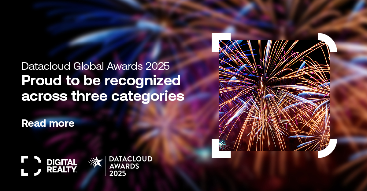 Digital Realty is proud to share we have been shortlisted for three Datacloud Global Awards 2025! okt.to/ApdfVS

🎉1 - Best Regional Data Centre of the Year 2025 
🎉2 – Best #AI Innovation
🎉3 – Data Centre Innovative Energy Solution Award

#WhereTomorrowComesTogether