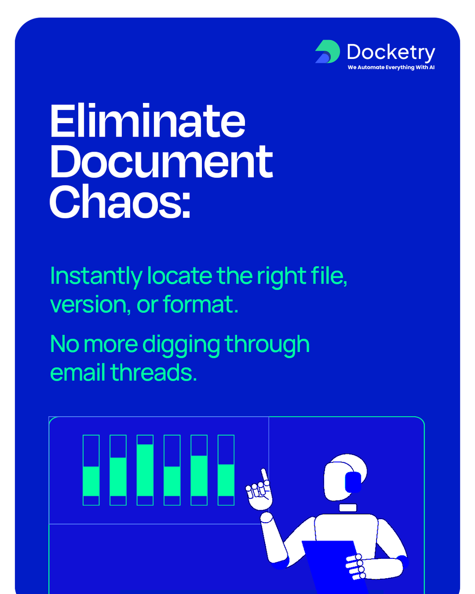 DocketryAi's tweet image. Drowning in docs and admin tasks?

Meet Docketry’s AI Digital Agents – your smart coworkers that automate, organize, and boost daily productivity.

See how they help at hubs.li/Q03ldjYm0.

#ProductivityTips #AIAutomation #Docketry #DigitalAgents #AIDocumentProcessing
