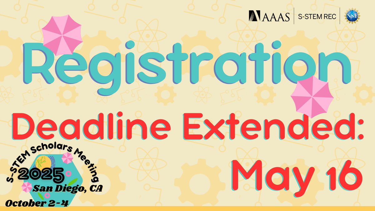 🚨 Deadline Extended 🚨Selected Scholars and Meeting Mentors still have the opportunity to register for #SSTEM2025 through May 16! Remember to use the email address submitted during the nomination process.