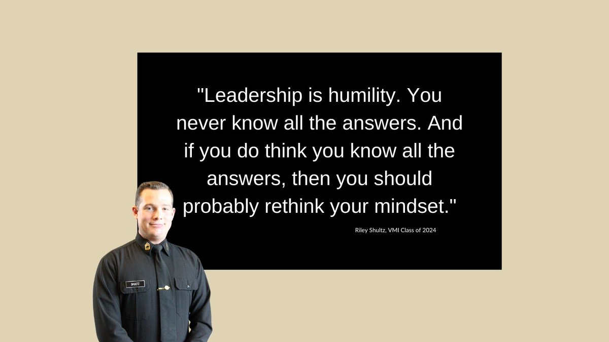 This month we’re focusing on personal growth + leadership. Riley Shultz, VMI Class of 2024 says it best:

“Leadership is humility. If you think you know all the answers, you should probably rethink your mindset.”

🎧 Episode: Something Beyond the Routine

youtube.com/watch?v=wdL199…