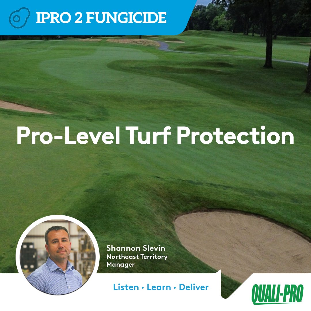 Quali_Pro's tweet photo. Smarter turf protection starts with IPRO 2. Quali-Pro’s advanced water-based fungicide delivers better performance, safer mixes, and stronger turf — designed for golf courses and athletic fields. 
#ProLevelTurf #TurfProtection #TurfLife 
Learn more https://t.co/bLj9wC7P9o https://t.co/GpVYAN828V