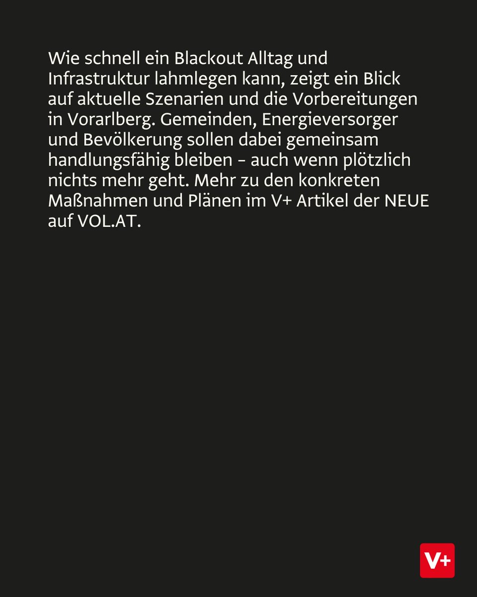 Nach dem massiven Stromausfall in Spanien und Portugal hat die NEUE am Sonntag nachgefragt, wie Vorarlberg auf so ein Szenario vorbereitet ist. Mehr dazu: bit.ly/431MOjC