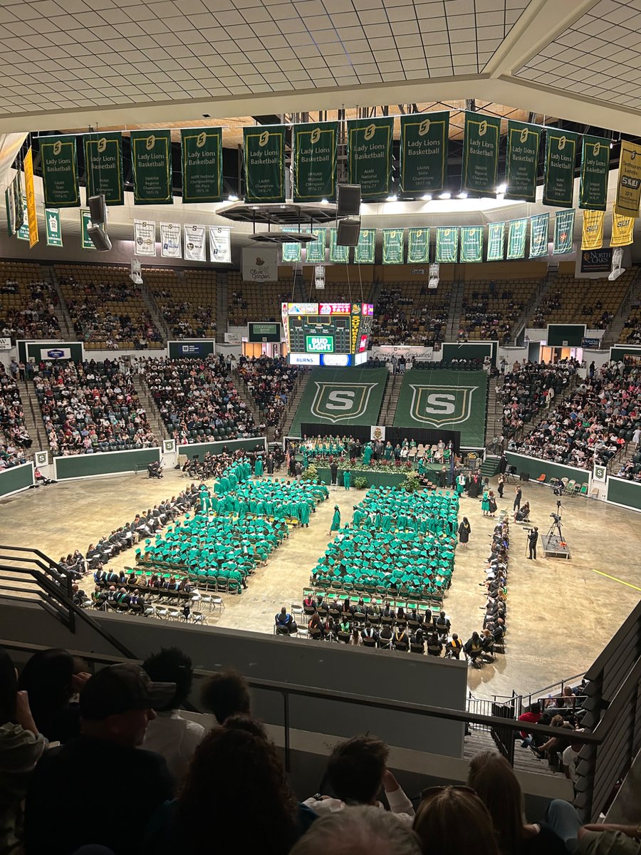 At a graduation. Bet none of them lettered 3 years in a row. <a href="/3YearLetterman/">Three Year Letterman</a>