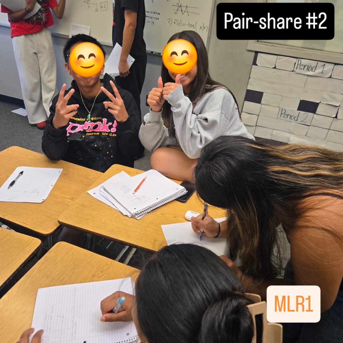 Tried out Math Language Routine (MLR) #1 Stronger and Clearer this past week in both my foundational class and my Integrated Math 3. Great thinking and conversations! #MLR #thinkingclassroom