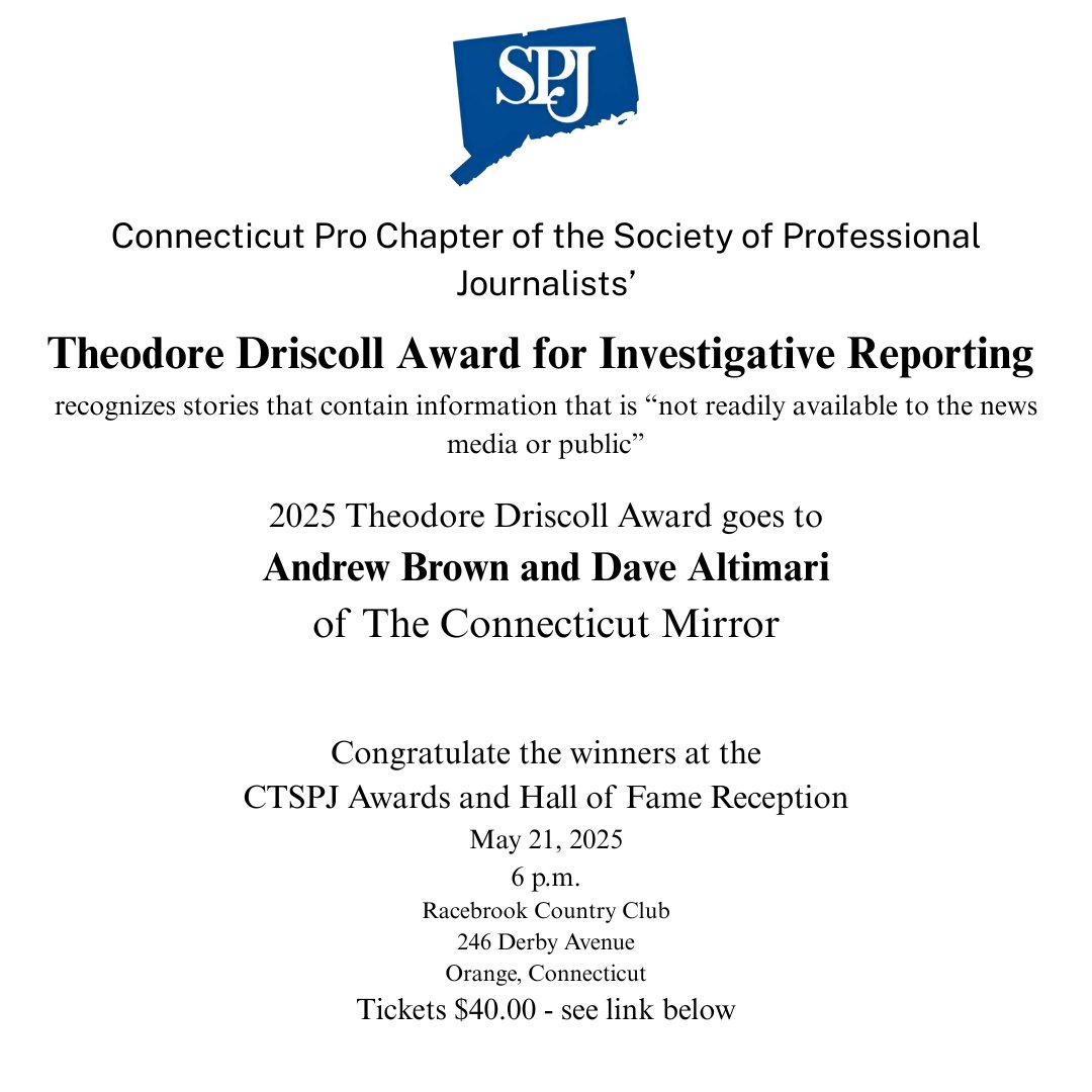 Congratulations to the winners of our Theodore Driscoll Award for Investigative Reporting!
